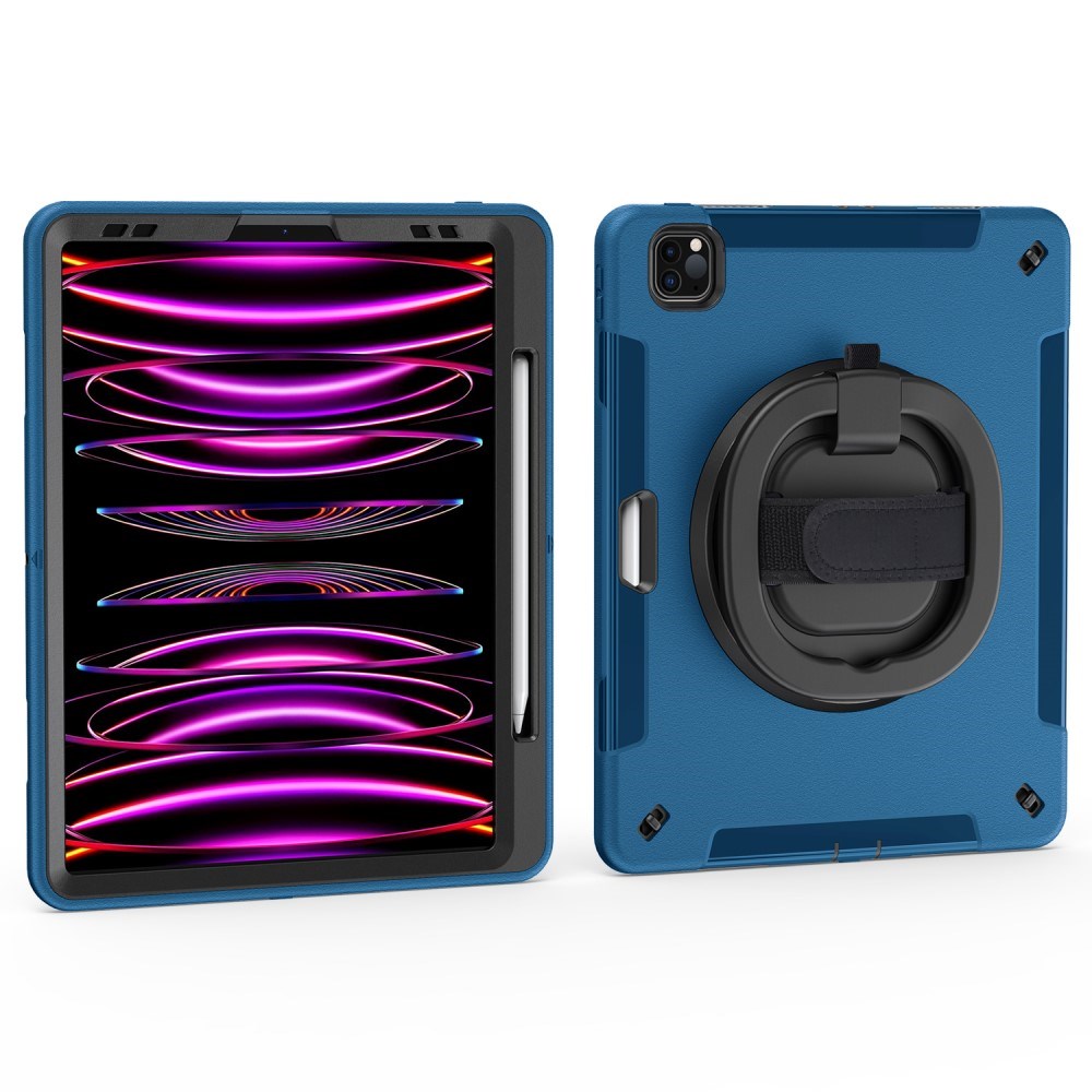 EIDERWOOD iPad Air 13" (2025 / 2024) / Pro 12.9" (2022 / 2021 / 2020 / 2018) Tåligt Skal m. Skyddsfilm & Axelband - Blå