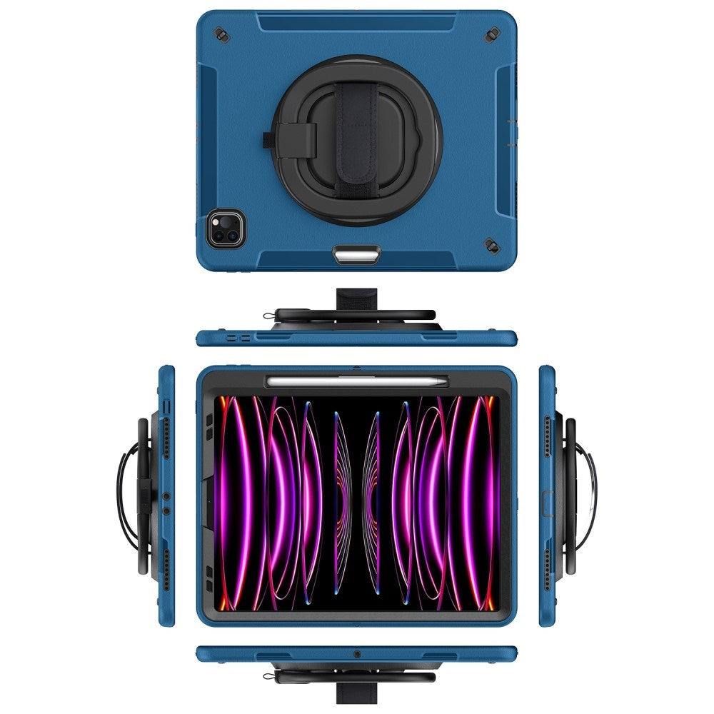EIDERWOOD iPad Air 13" (2025 / 2024) / Pro 12.9" (2022 / 2021 / 2020 / 2018) Tåligt Skal m. Skyddsfilm & Axelband - Blå