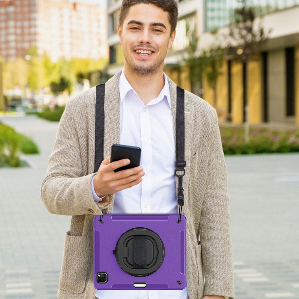 EIDERWOOD iPad Air 13" (2025 / 2024) / Pro 12.9" (2022 / 2021 / 2020 / 2018) Tåligt Skal m. Skyddsfilm & Axelband - Lila