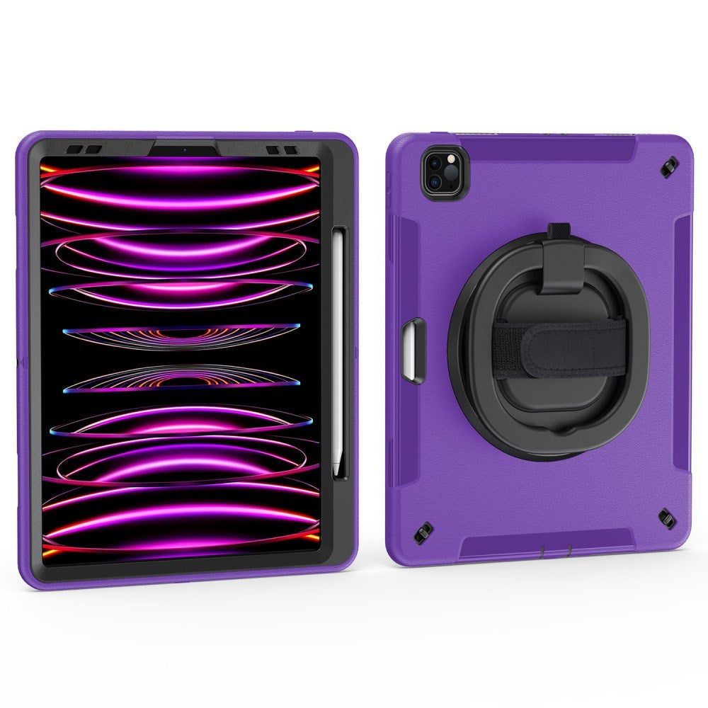EIDERWOOD iPad Air 13" (2025 / 2024) / Pro 12.9" (2022 / 2021 / 2020 / 2018) Tåligt Skal m. Skyddsfilm & Axelband - Lila