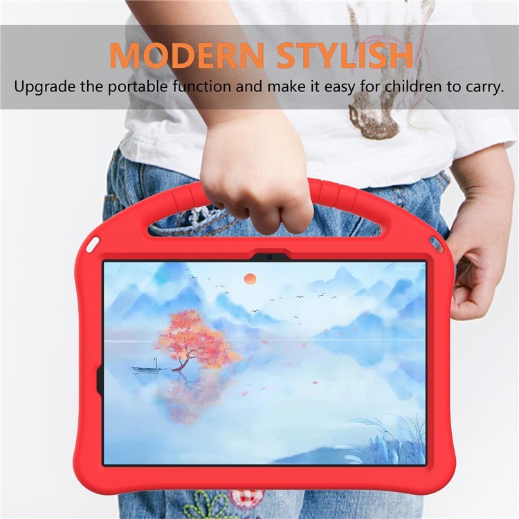 EIDERWOOD Samsung Galaxy Tab S9 / S8 / S7 Barnvänligt Skal m. Handtag & Ställfunktion - Röd