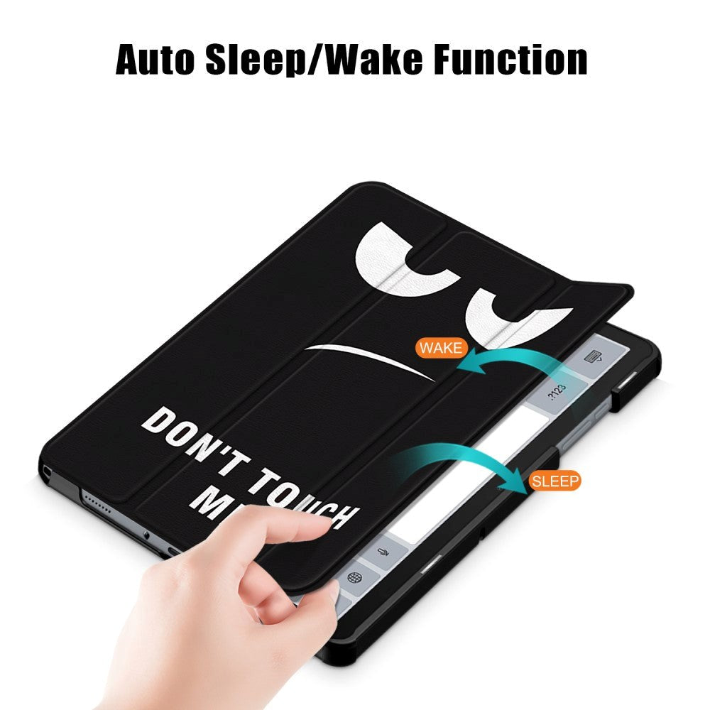 Samsung Galaxy Tab A9+ (Plus) Tri-Fold Konstläder Fodral med Sleep-Wake Funktion - "Don't Touch Me"