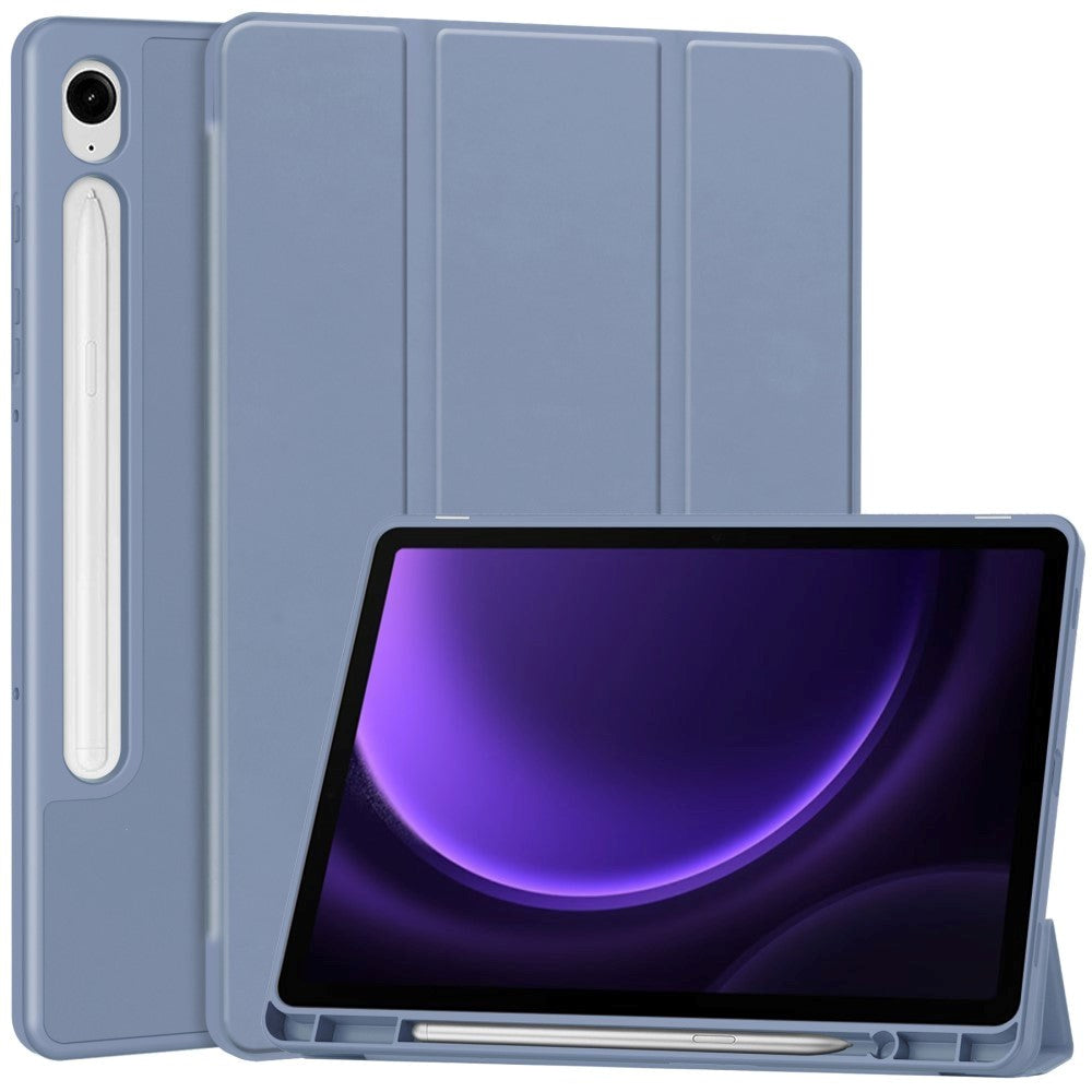 Samsung Galaxy Tab S10 FE / S9 FE Magnetisk Tri-Fold Konstläder Fodral med Stativfunktion - Lila