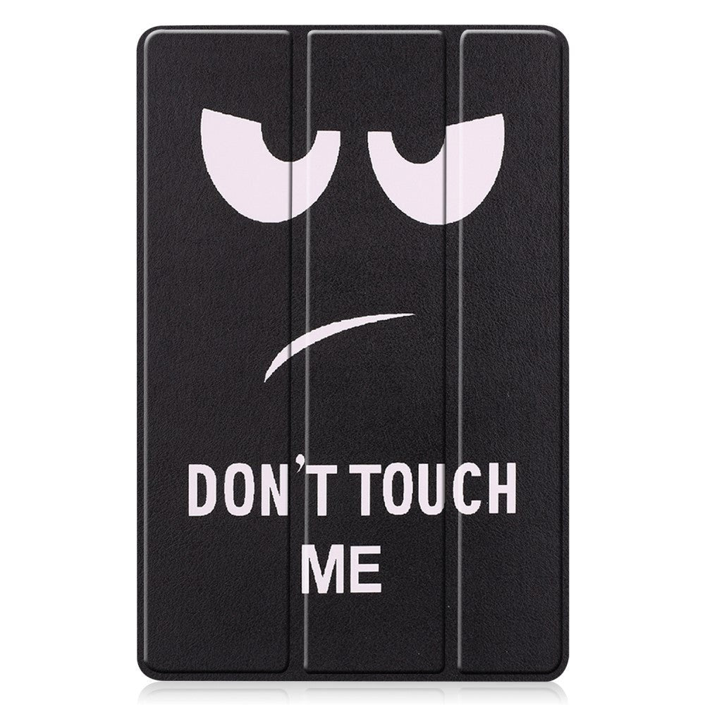 Samsung Galaxy Tab S10 FE / S9 FE Tri-Fold Konstläder Fodral med Pennhållare - "Don't Touch Me"