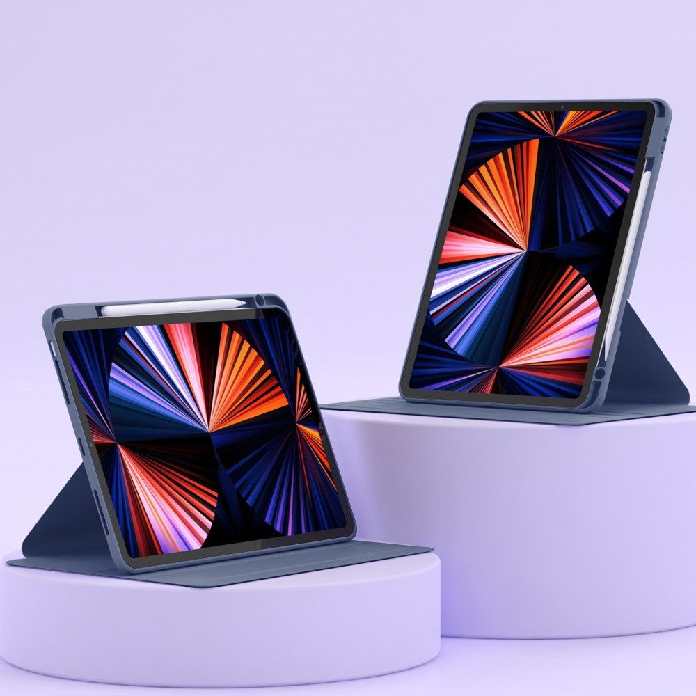 iPad Air 10.9-11" (2025-2020) / Pro 11" (2022-2018) Hybrid Fodral med Pennhållare och Kameraskydd - Lila / Genomskinlig