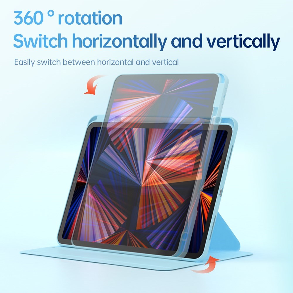 iPad Air 10.9-11" (2025-2020) / Pro 11" (2022-2018) Hybrid Fodral med Pennhållare och Kameraskydd - Grå / Genomskinlig