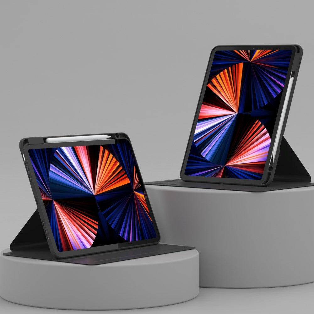 iPad Air 10.9-11" (2025-2020) / Pro 11" (2022-2018) Hybrid Fodral med Pennhållare och Kameraskydd - Svart / Genomskinlig