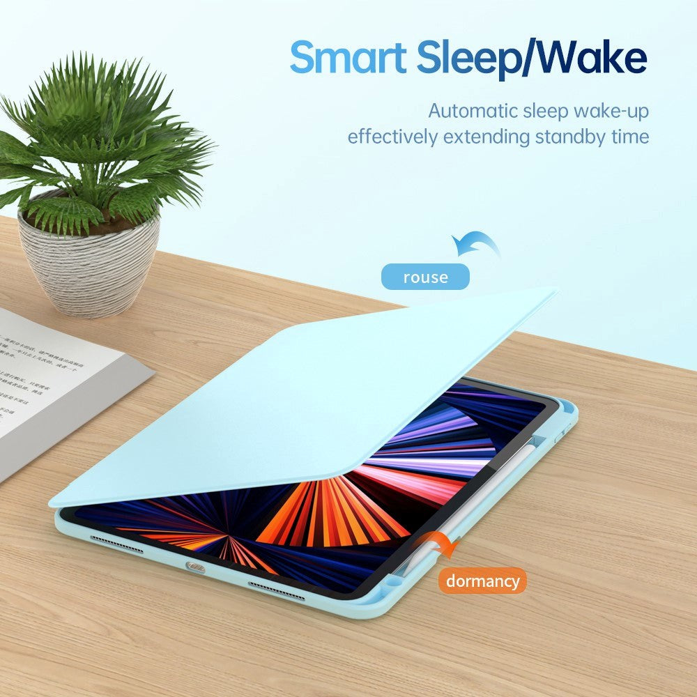 iPad Air 10.9-11" (2025-2020) / Pro 11" (2022-2018) Hybrid Fodral med Pennhållare och Kameraskydd - Svart / Genomskinlig