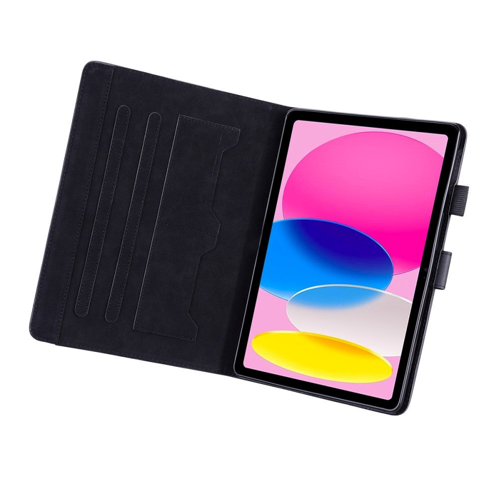 iPad 11" (2025) / iPad 10.9" (2024/2022) Flip Fodral i Läder med Djurmotiv - Svart