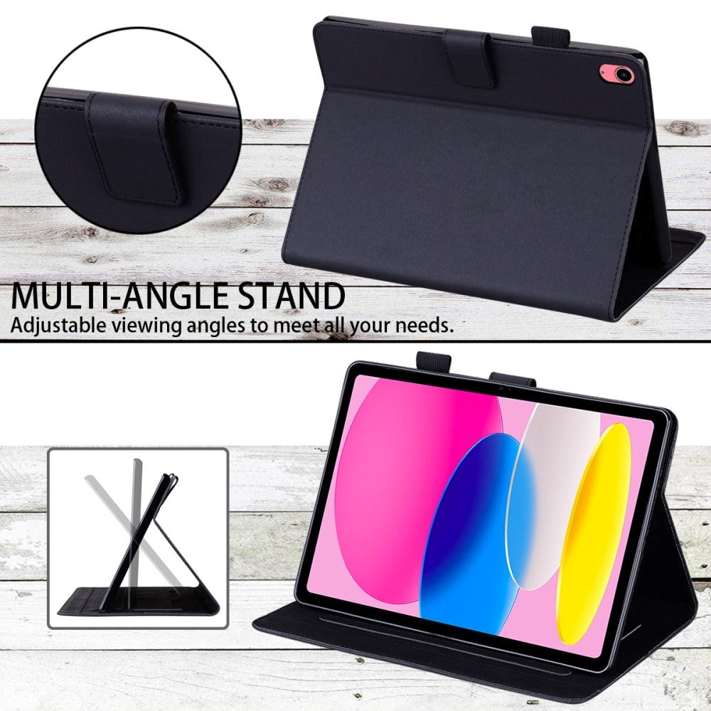 iPad 11" (2025) / iPad 10.9" (2024/2022) Flip Fodral i Läder med Djurmotiv - Svart