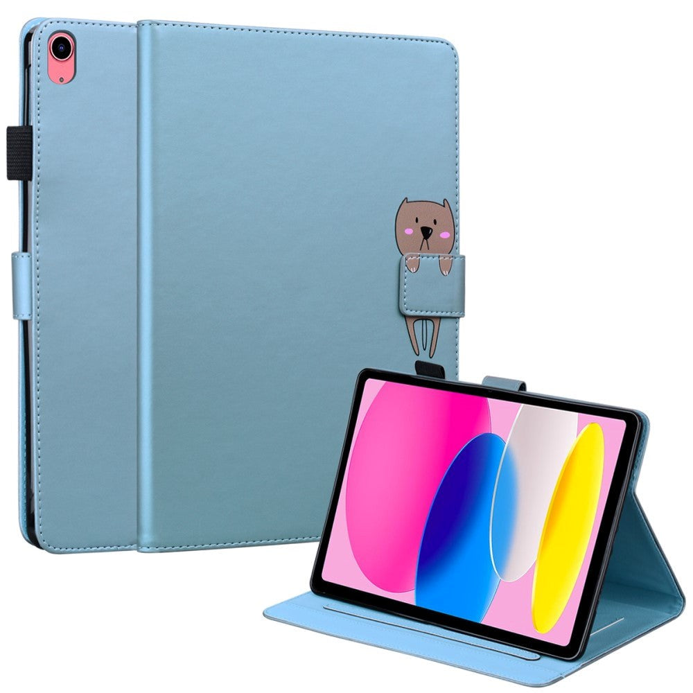 iPad 11" (2025) / iPad 10.9" (2024/2022) Flip Fodral i Läder med Djurmotiv - Blå