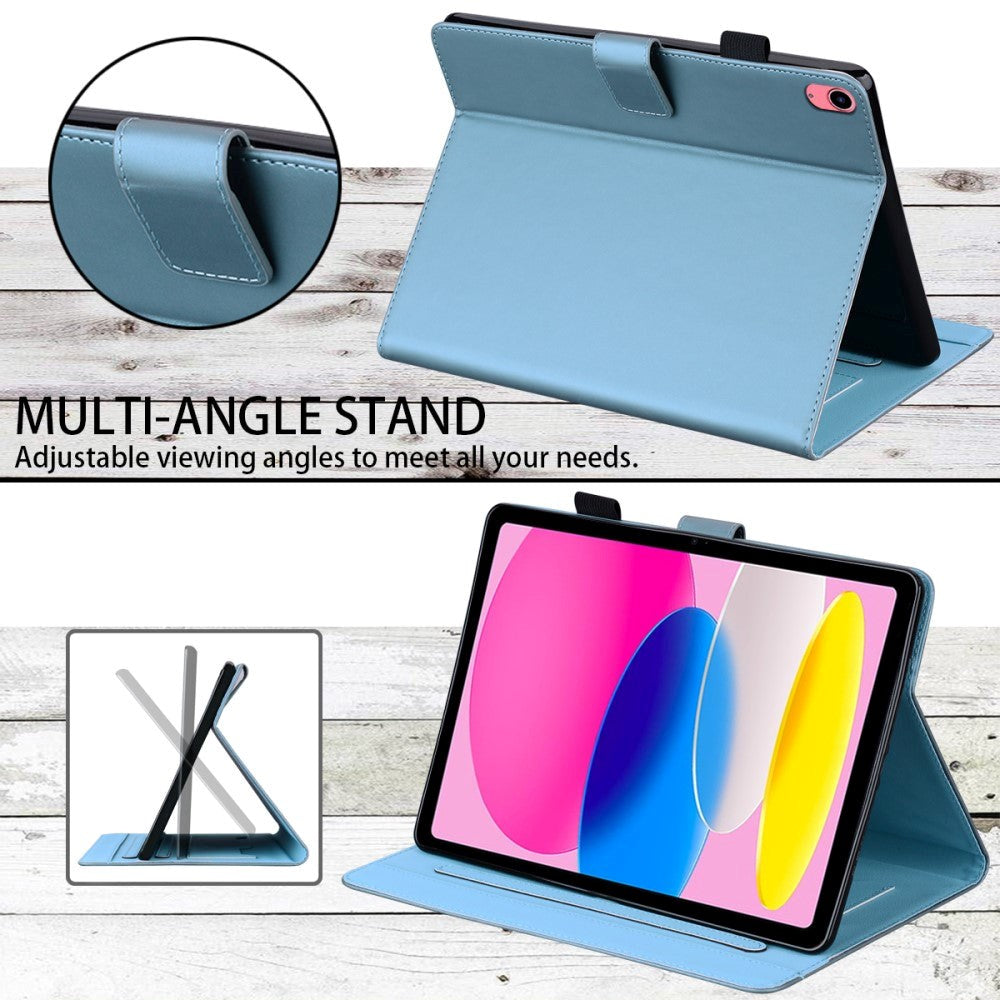 iPad 11" (2025) / iPad 10.9" (2024/2022) Flip Fodral i Läder med Djurmotiv - Blå
