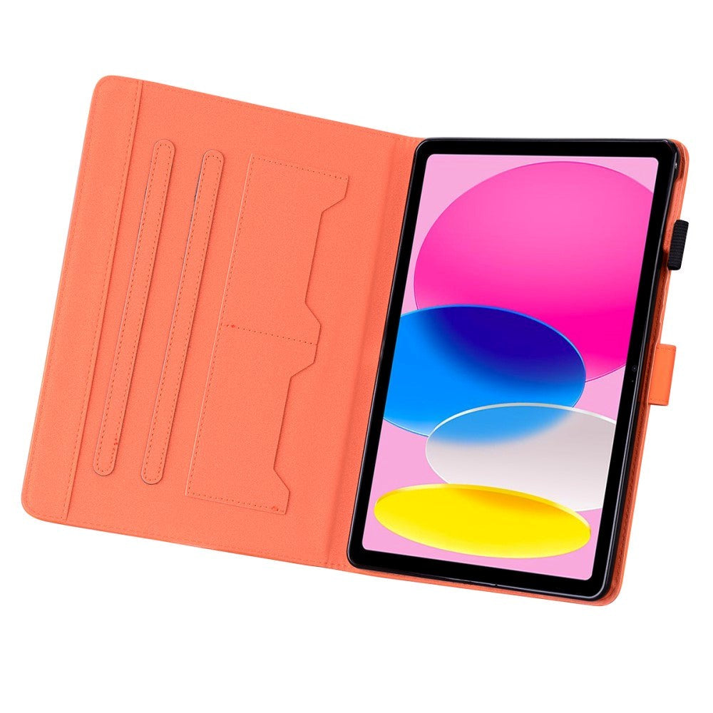 iPad 11" (2025) / iPad 10.9" (2024/2022) Flip Fodral i Läder med Djurmotiv - Orange