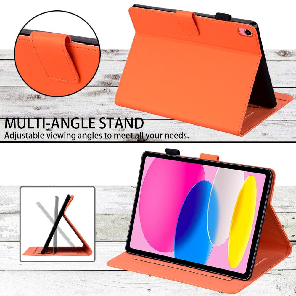 iPad 11" (2025) / iPad 10.9" (2024/2022) Flip Fodral i Läder med Djurmotiv - Orange