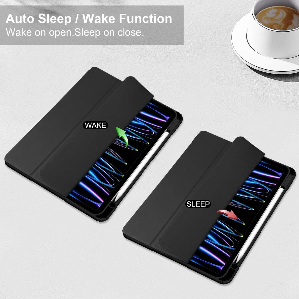 EIDERWOOD iPad Pro 11" (2025 / 2024) Hybrid Flip Fodral med Pennhållare - Svart & Genomskinlig