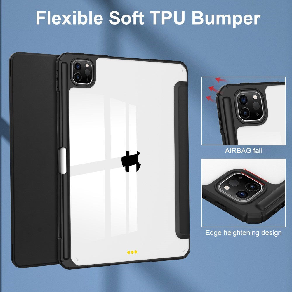 EIDERWOOD iPad Pro 11" (2025 / 2024) Hybrid Flip Fodral med Pennhållare - Svart & Genomskinlig