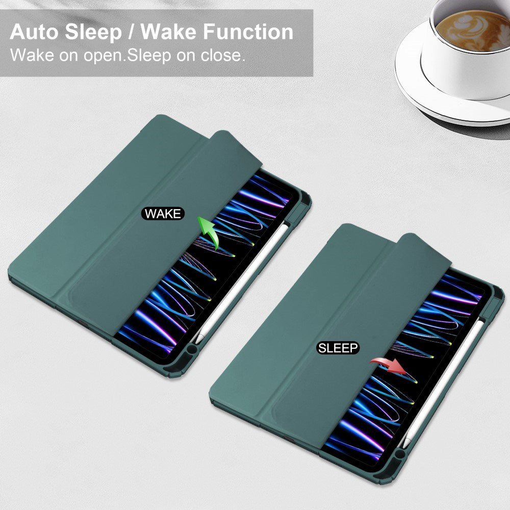 EIDERWOOD iPad Pro 11" (2025 / 2024) Hybrid Flip Fodral med Pennhållare - Grön & Genomskinlig