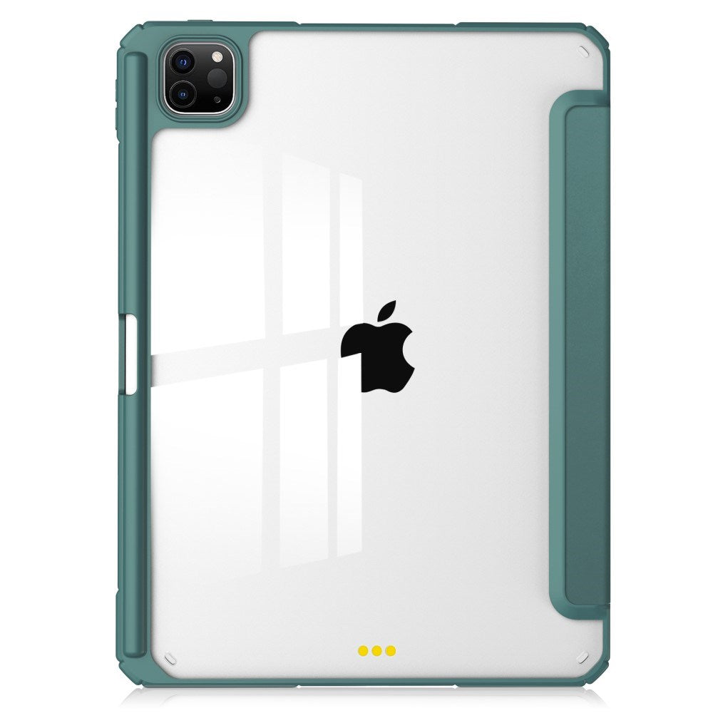 EIDERWOOD iPad Pro 11" (2025 / 2024) Hybrid Flip Fodral med Pennhållare - Grön & Genomskinlig