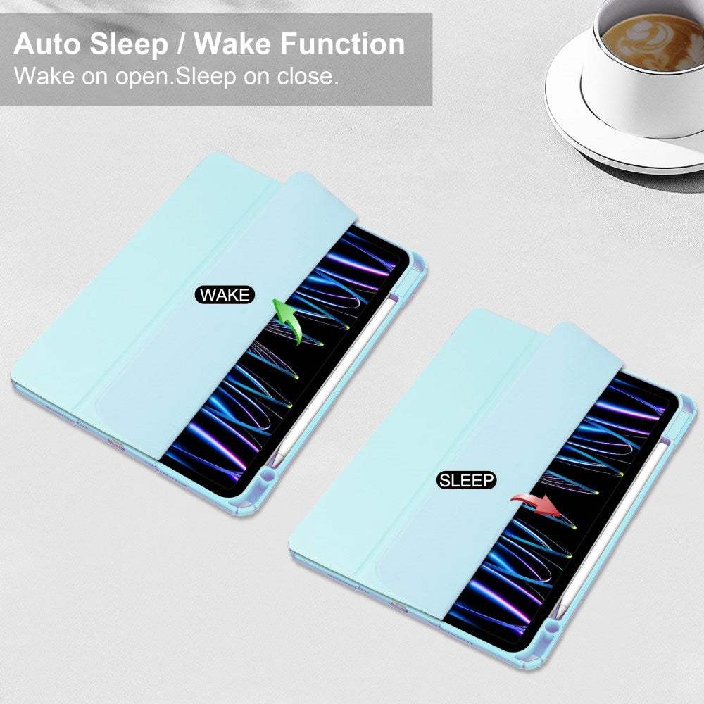 EIDERWOOD iPad Pro 11" (2025 / 2024) Hybrid Flip Fodral med Pennhållare - Ljusblå & Genomskinlig