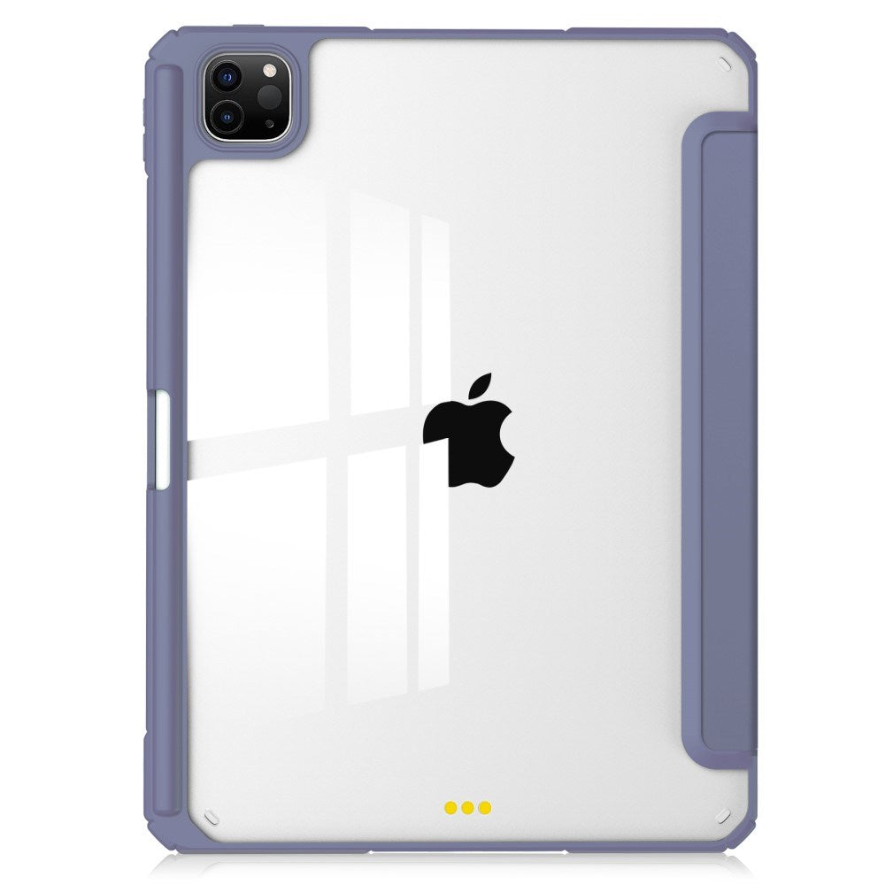 EIDERWOOD iPad Pro 11" (2025 / 2024) Hybrid Flip Fodral med Pennhållare - Lila & Genomskinlig