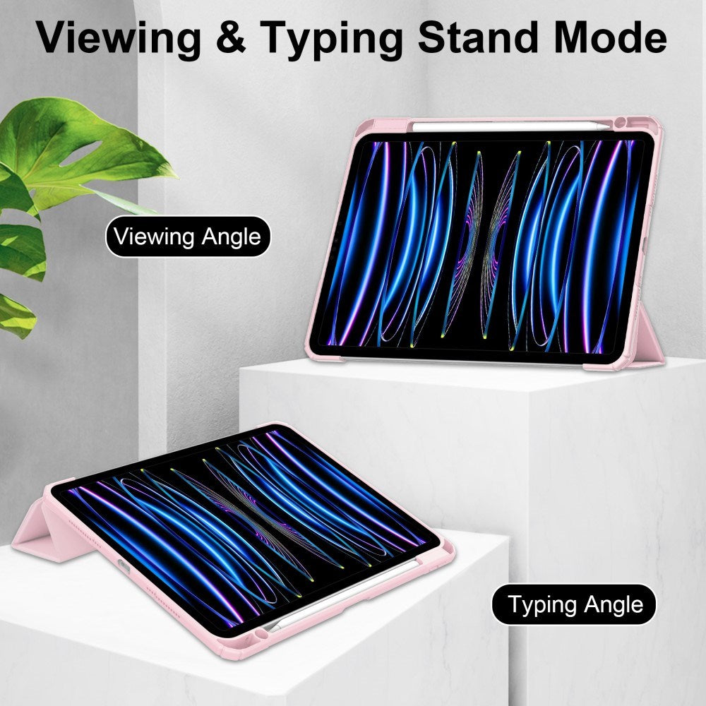 EIDERWOOD iPad Pro 11" (2025 / 2024) Hybrid Flip Fodral med Pennhållare - Pink & Genomskinlig