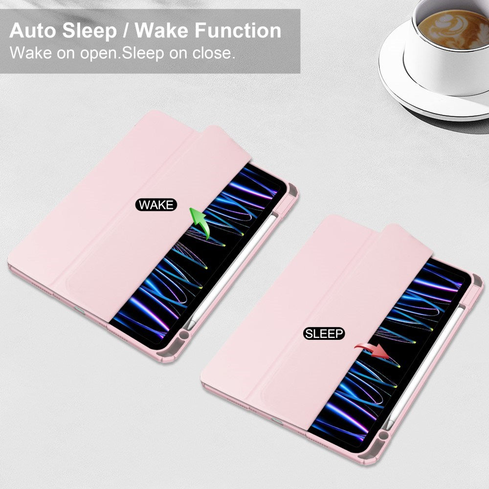 EIDERWOOD iPad Pro 11" (2025 / 2024) Hybrid Flip Fodral med Pennhållare - Pink & Genomskinlig