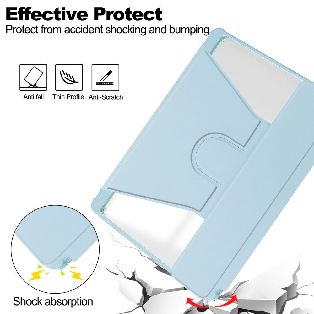 EIDERWOOD iPad Pro 11" (2025 / 2024) Hybrid Fodral m. Roterande Stativfunktion - Genomskinlig / Ljusblå