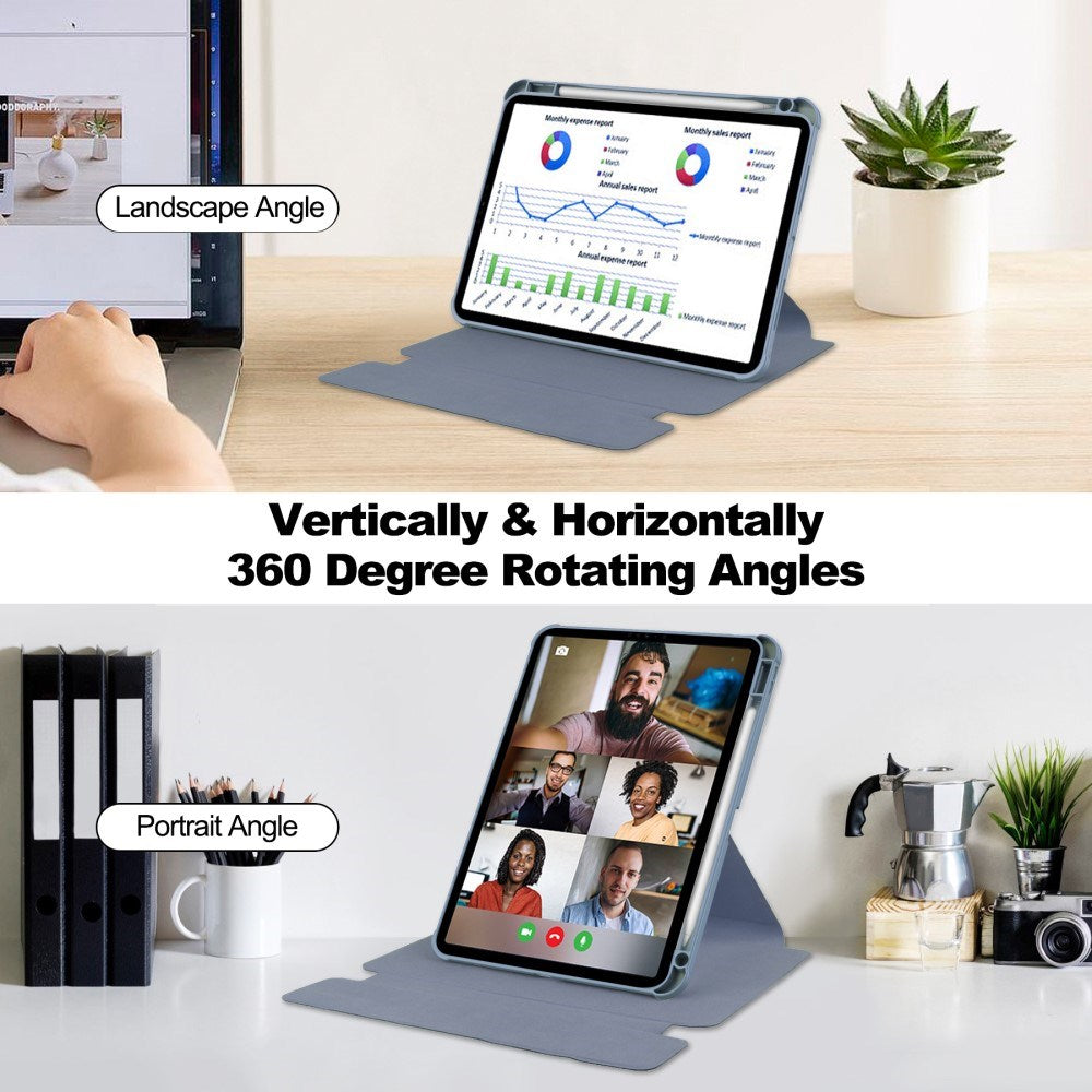 EIDERWOOD iPad Pro 11" (2025 / 2024) Hybrid Fodral m. Roterande Stativfunktion - Genomskinlig / Lila