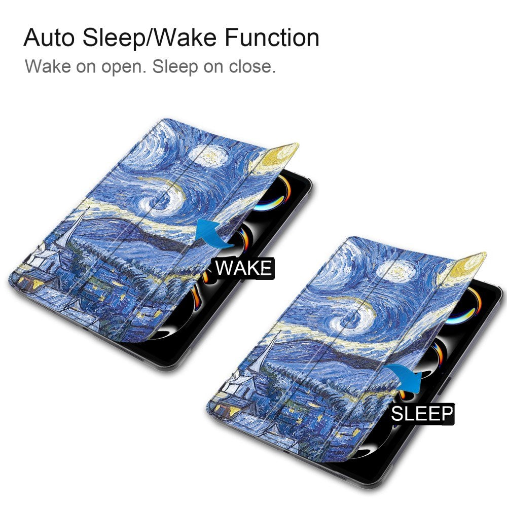 EIDERWOOD iPad Pro 11" (2025 / 2024) Tri-Fold Tri-Fold Konstläder Fodral med Sleep-Wake Funktion - Himmel