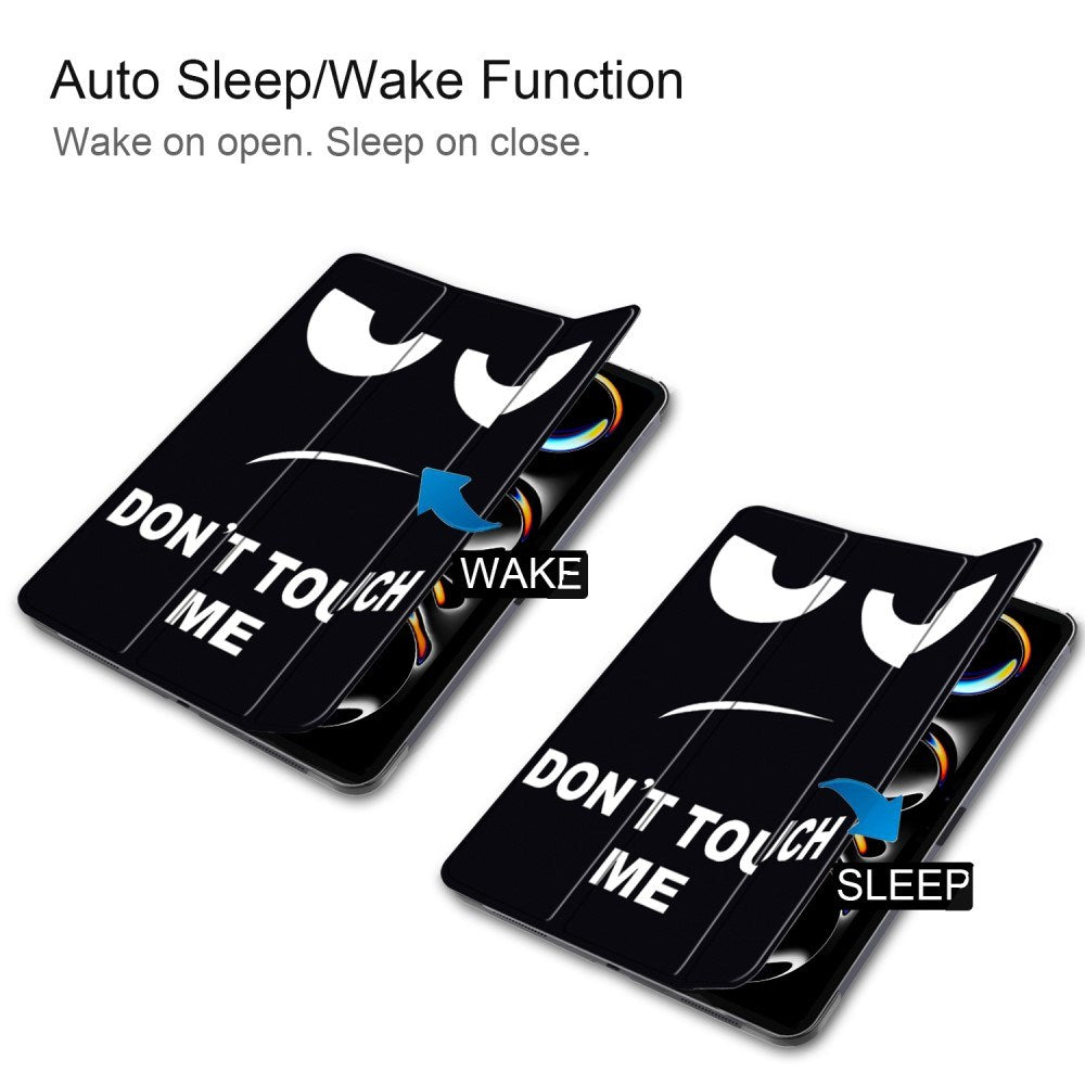 EIDERWOOD iPad Pro 11" (2025 / 2024) Tri-Fold Tri-Fold Konstläder Fodral med Sleep-Wake Funktion - "Don't Touch Me"