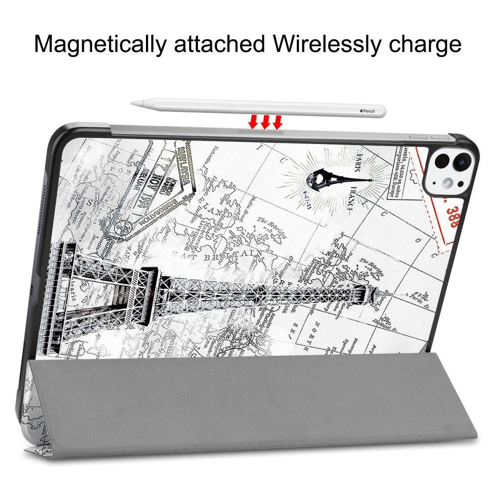 EIDERWOOD iPad Pro 11" (2025 / 2024) Tri-Fold Tri-Fold Konstläder Fodral med Sleep-Wake Funktion - Eiffeltornet