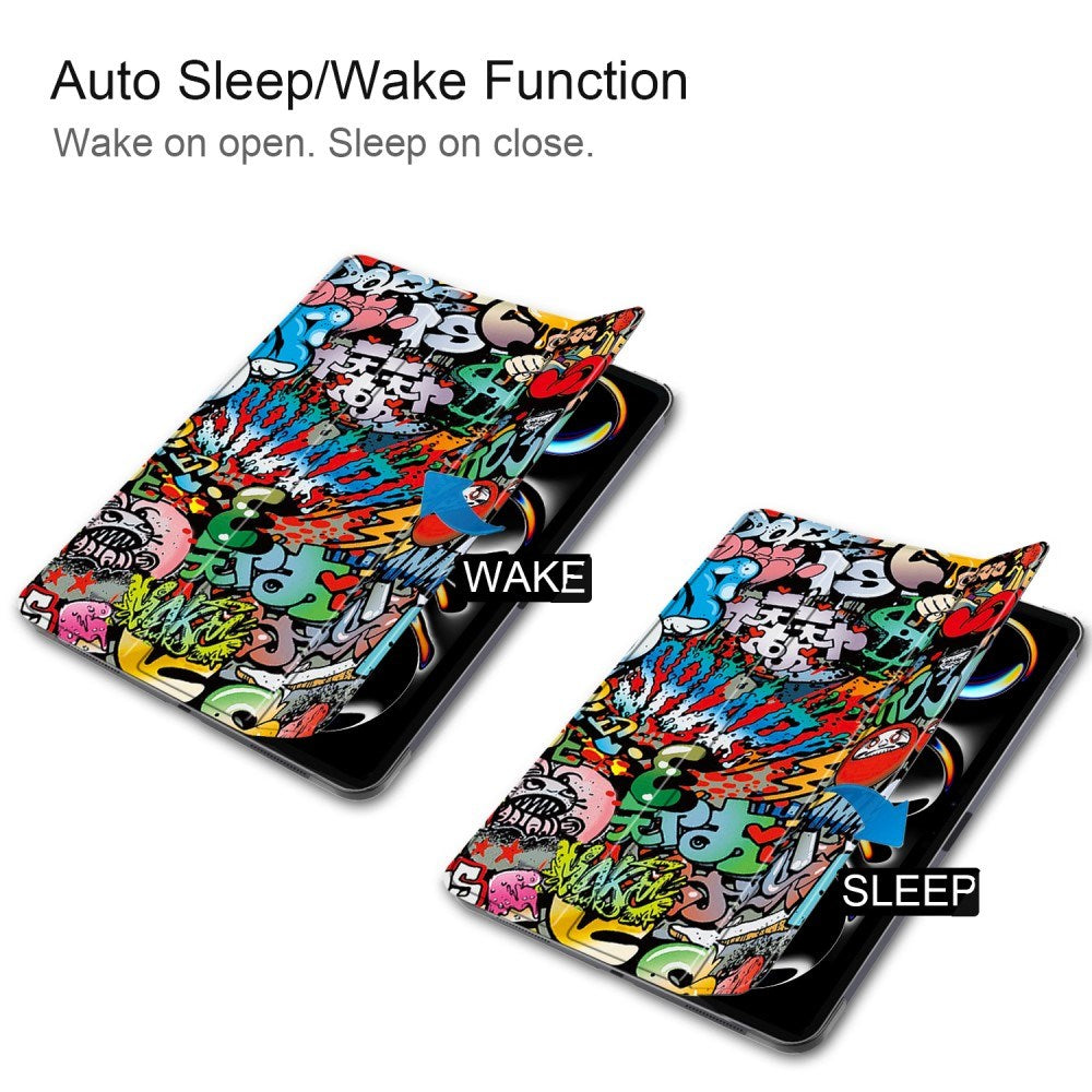 EIDERWOOD iPad Pro 11" (2025 / 2024) Tri-Fold Tri-Fold Konstläder Fodral med Sleep-Wake Funktion - Graffiti