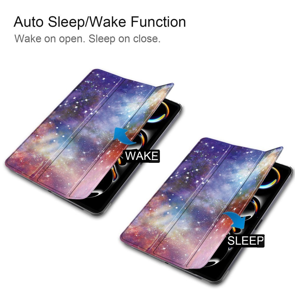 EIDERWOOD iPad Pro 11" (2025 / 2024) Tri-Fold Tri-Fold Konstläder Fodral med Sleep-Wake Funktion - Galaxy