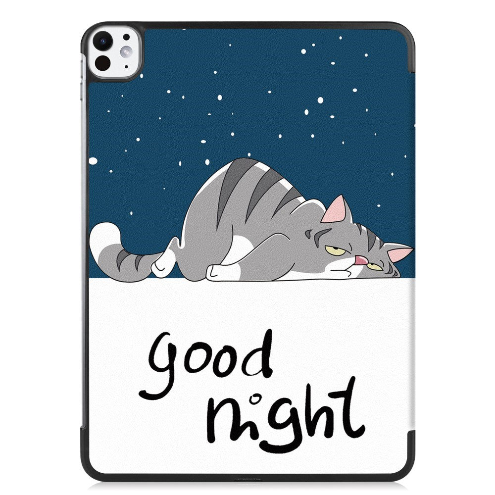 EIDERWOOD iPad Pro 11" (2025 / 2024) Tri-Fold Tri-Fold Konstläder Fodral med Sleep-Wake Funktion - Katt