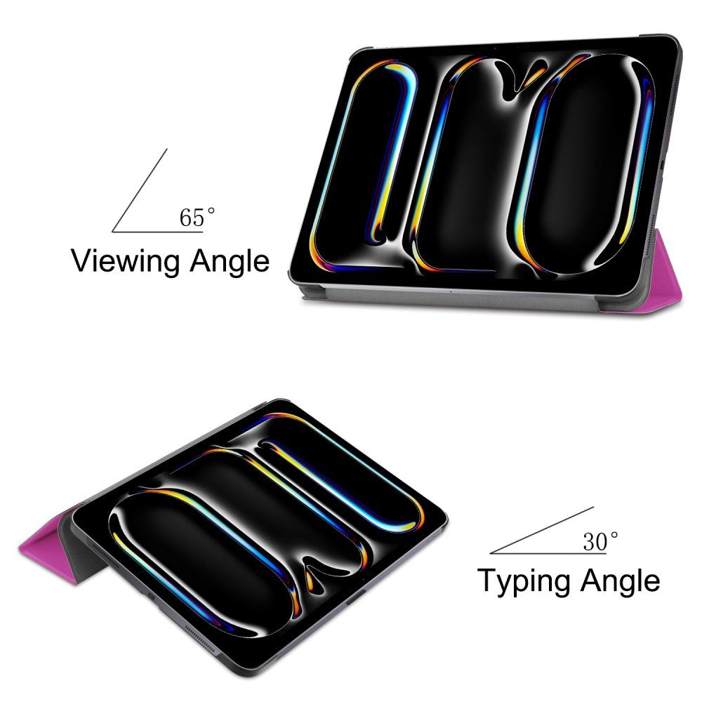 EIDERWOOD iPad Pro 11" (2025 / 2024) Tri-Fold Läder Fodral - Lila