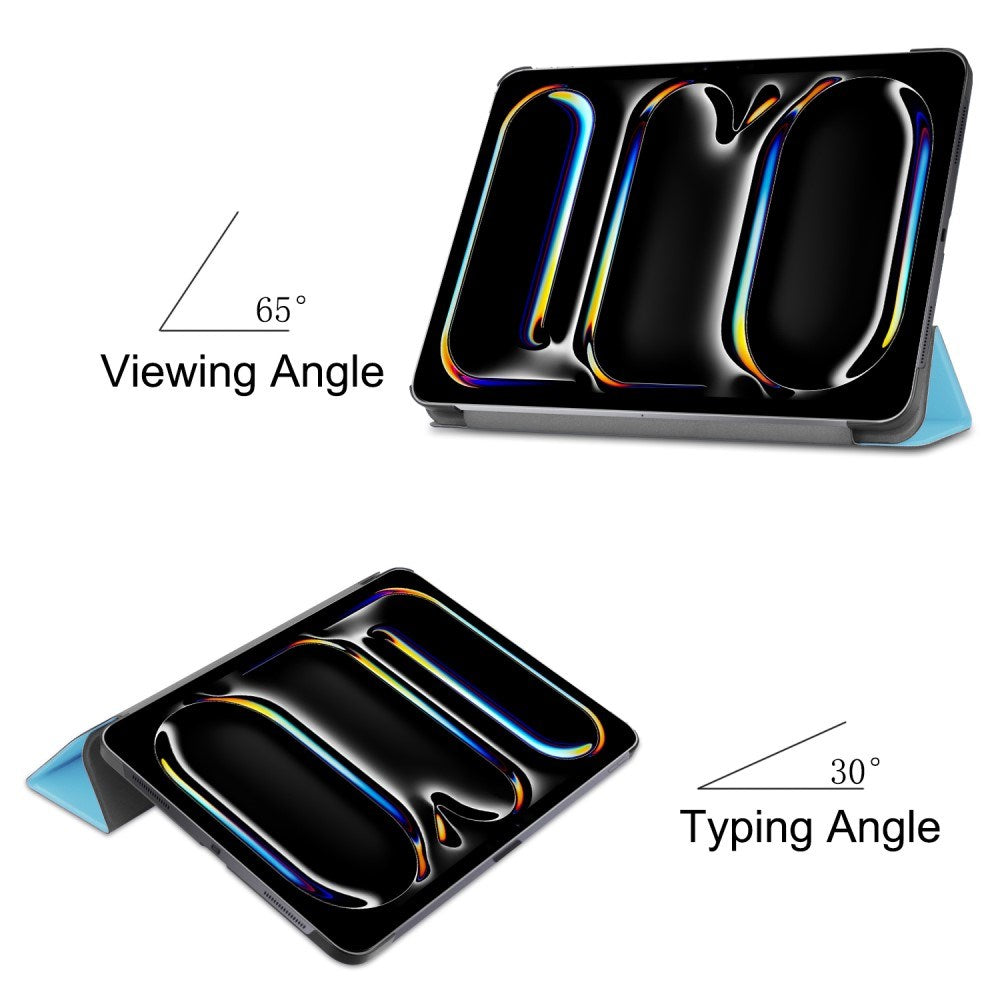 EIDERWOOD iPad Pro 11" (2025 / 2024) Tri-Fold Läder Fodral - Ljusblå