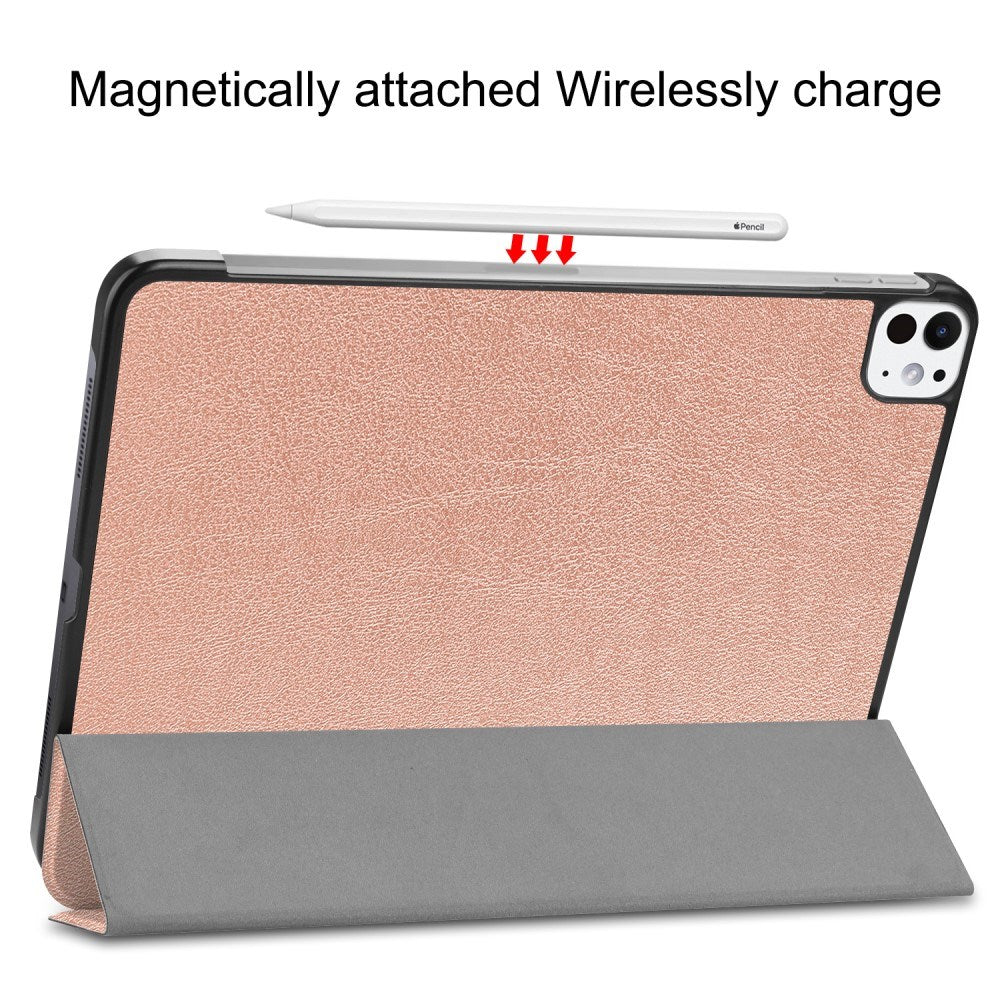 EIDERWOOD iPad Pro 11" (2025 / 2024) Tri-Fold Läder Fodral - Rose Gold