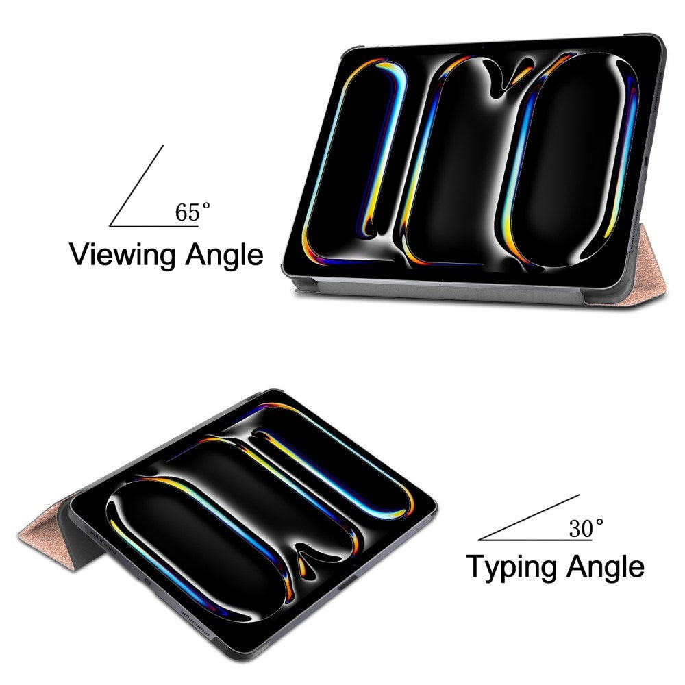 EIDERWOOD iPad Pro 11" (2025 / 2024) Tri-Fold Läder Fodral - Rose Gold