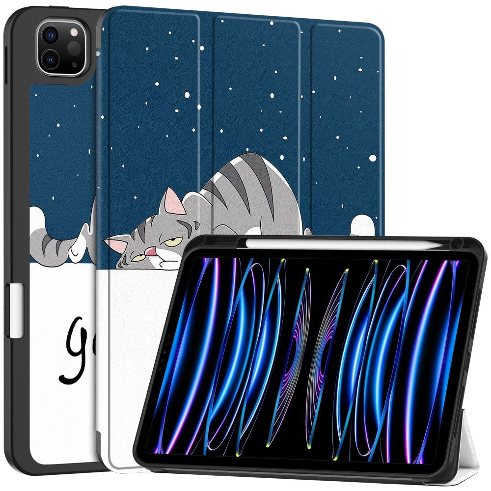 EIDERWOOD iPad Pro 11" (2025 / 2024) Tri-Fold Konstläder Fodral m. Vakna / Sömn Funktion - Katt