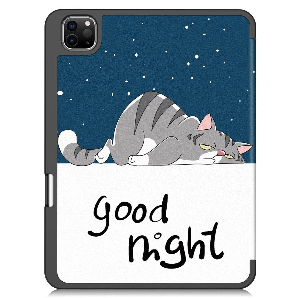 EIDERWOOD iPad Pro 11" (2025 / 2024) Tri-Fold Konstläder Fodral m. Vakna / Sömn Funktion - Katt