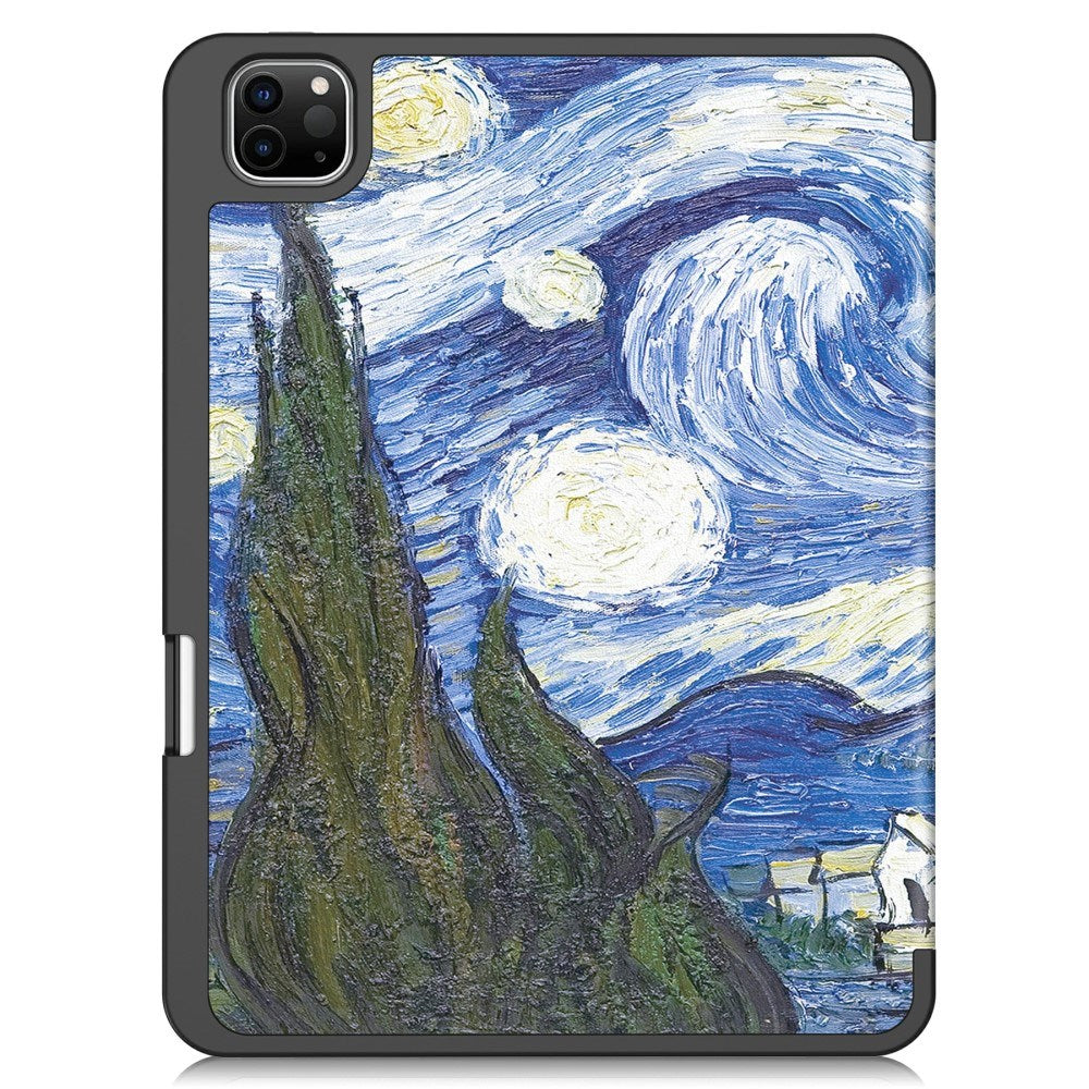 EIDERWOOD iPad Pro 11" (2025 / 2024) Tri-Fold Konstläder Fodral m. Vakna / Sömn Funktion - Målning