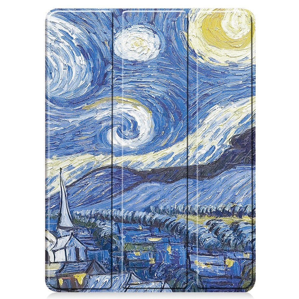 EIDERWOOD iPad Pro 11" (2025 / 2024) Tri-Fold Konstläder Fodral m. Vakna / Sömn Funktion - Målning