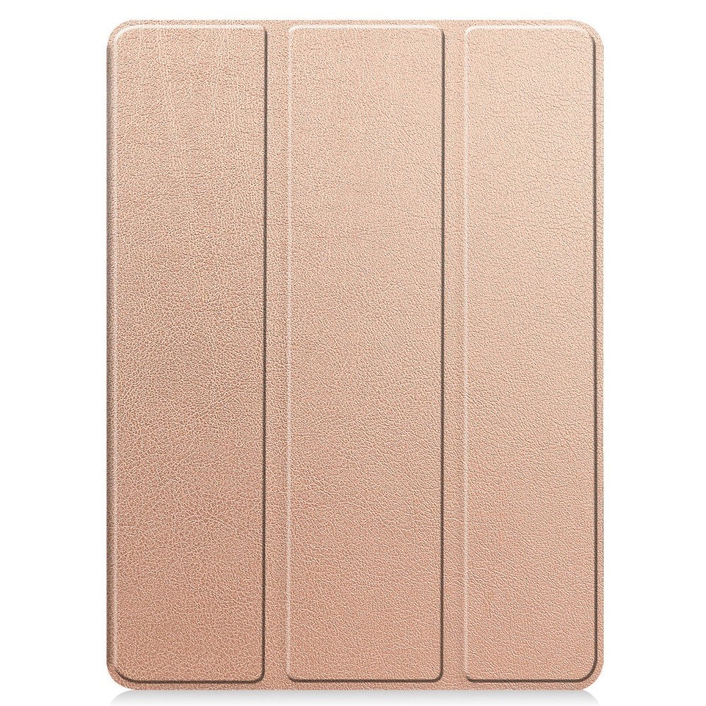 EIDERWOOD iPad Pro 11" (2025 / 2024) Tri-fold Konst Läder Fodral med Apple Pencil Hållare - Rose Gold