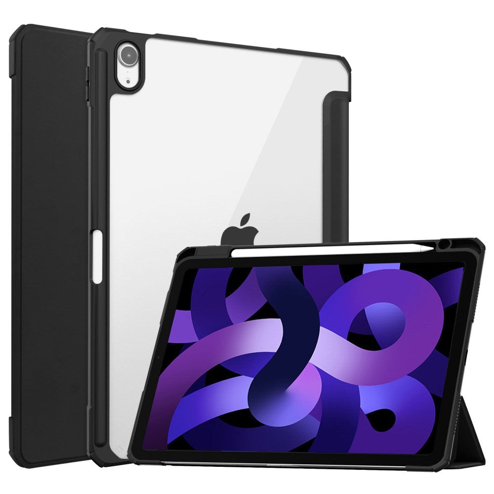 EIDERWOOD iPad Air 11" (2025 / 2024) Hybrid Flip Fodral med Pennhållare - Svart & Genomskinlig