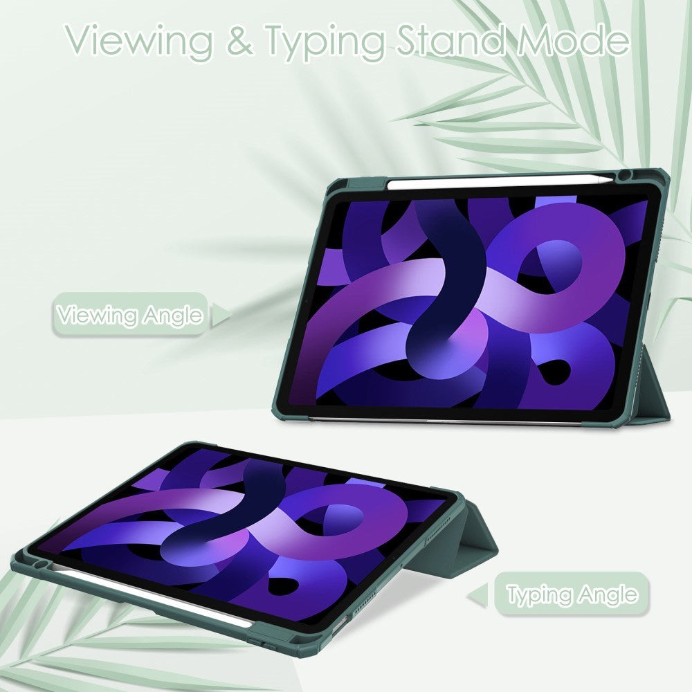 EIDERWOOD iPad Air 11" (2025 / 2024) Hybrid Flip Fodral med Pennhållare - Grön & Genomskinlig