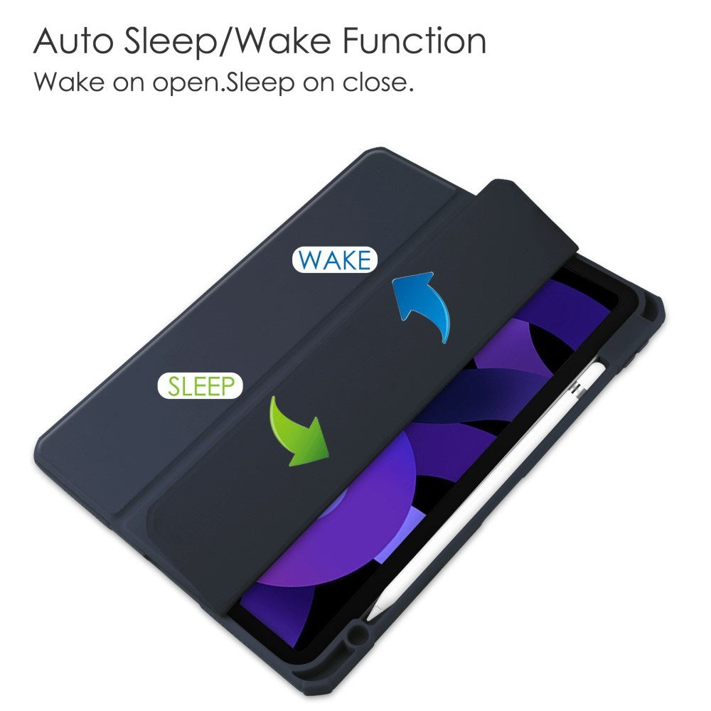 EIDERWOOD iPad Air 11" (2025 / 2024) Hybrid Flip Fodral med Pennhållare - Blå & Genomskinlig