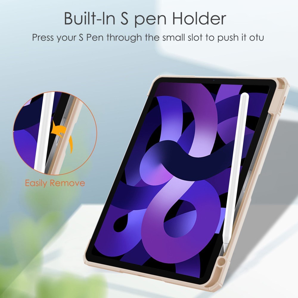 EIDERWOOD iPad Air 11" (2025 / 2024) Hybrid Flip Fodral med Pennhållare - Pink & Genomskinlig