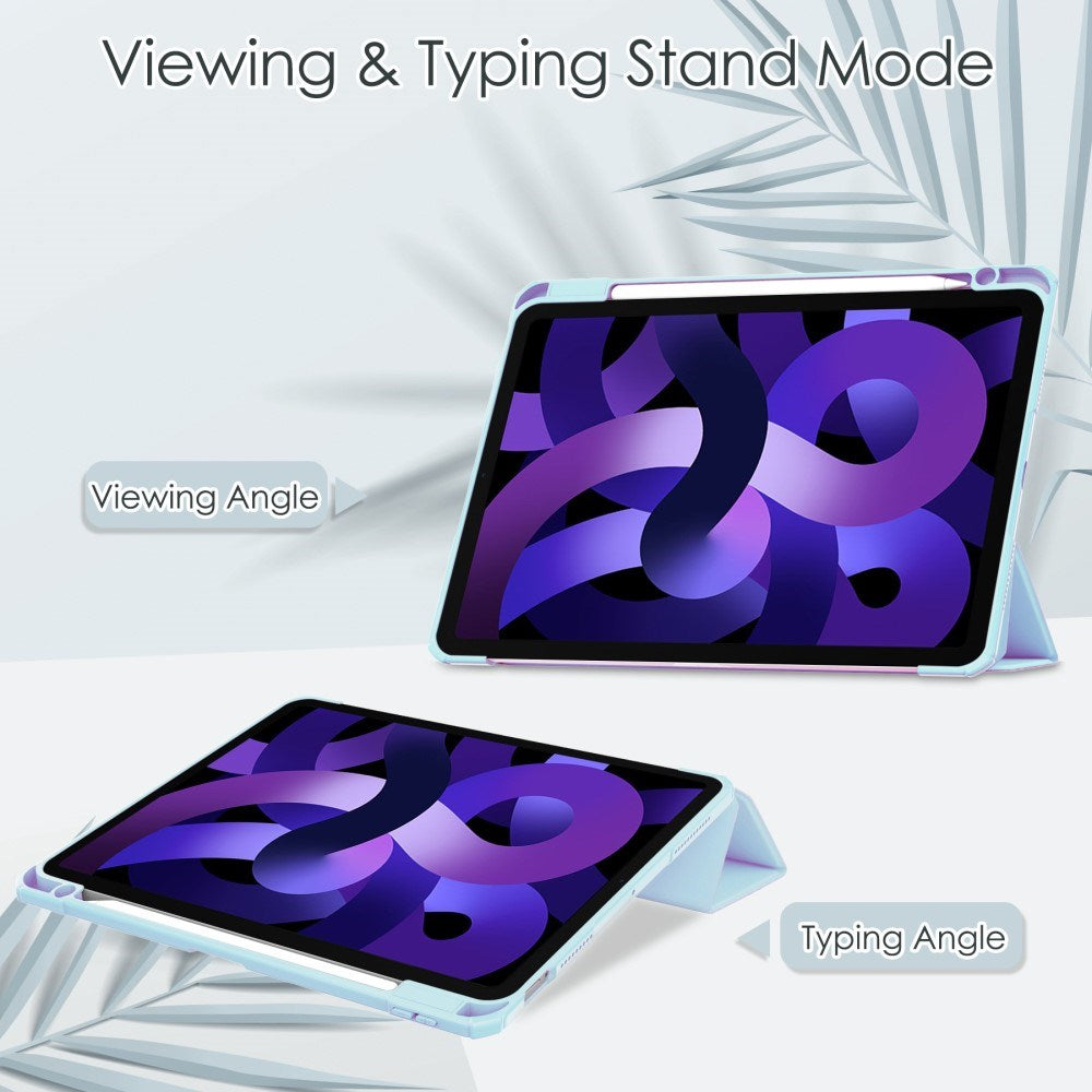 EIDERWOOD iPad Air 11" (2025 / 2024) Hybrid Flip Fodral med Pennhållare - Ljusblå & Genomskinlig