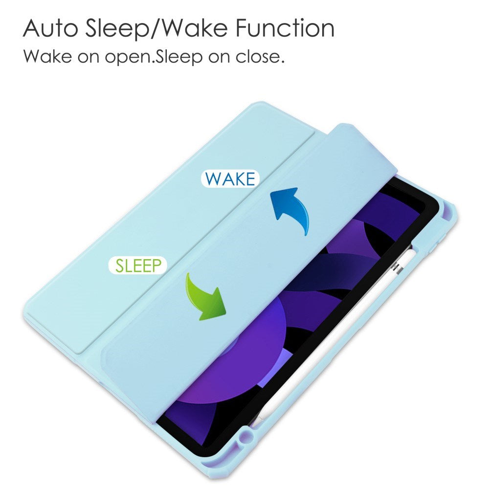 EIDERWOOD iPad Air 11" (2025 / 2024) Hybrid Flip Fodral med Pennhållare - Ljusblå & Genomskinlig
