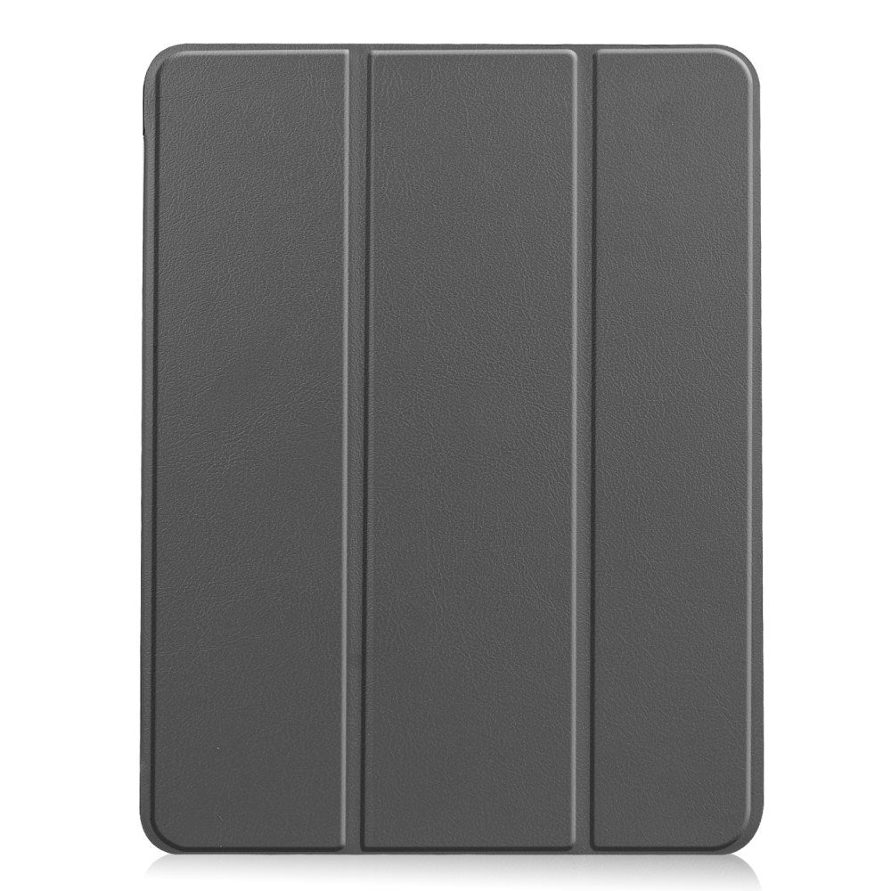 EIDERWOOD iPad Air 11" (2025 / 2024) Litchi Tri-fold Läder Fodral med Apple Pencil Hållare - Grå